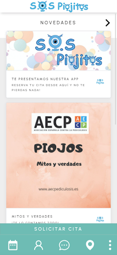 Android application SOS Piojitos screenshort