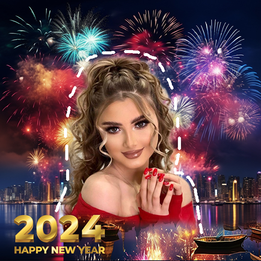 New year photo frame 2024 logo