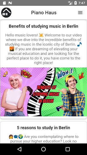 Android application Piano Haus screenshort