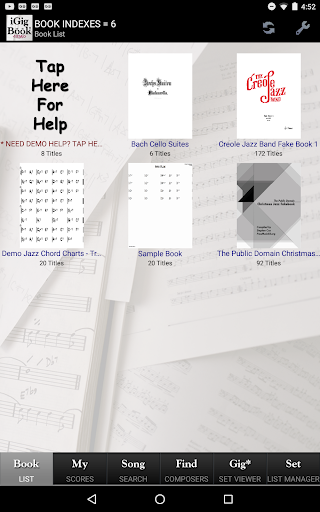 Android application iGigBook Sheet Music Mngr Demo screenshort