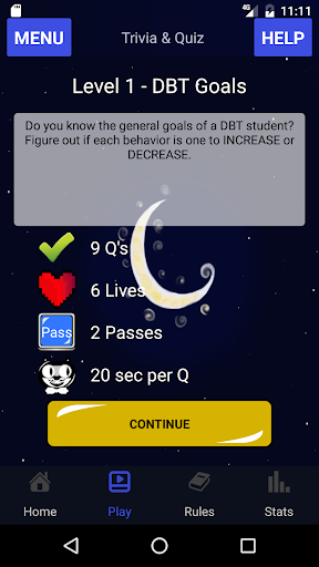 DBT Trivia & Quiz Screen 2