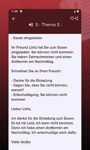 Brief Schreiben Deutsch A1 Screen 3