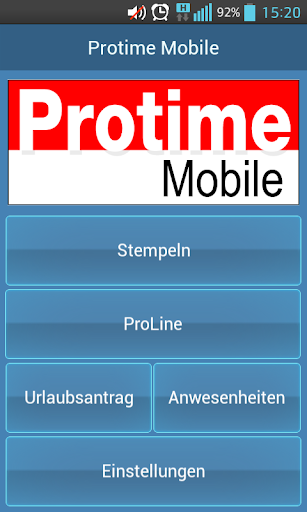 Android application Protime Mobile screenshort