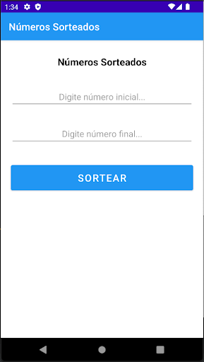 Android application Números Sorteados screenshort