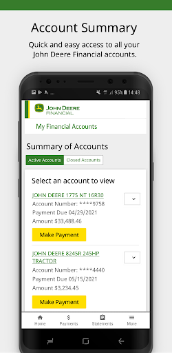 Android application John Deere Financial Mobile screenshort