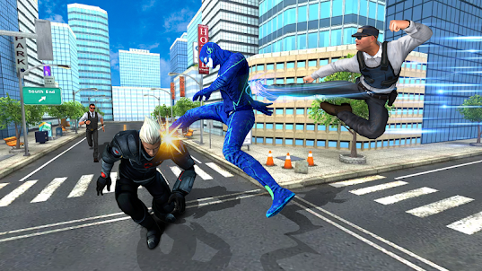 Flash super hero city fighting