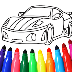 Menino e carro remoto para colorir