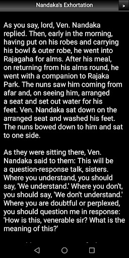 Nandakas Exhortation Sutta Screen 3