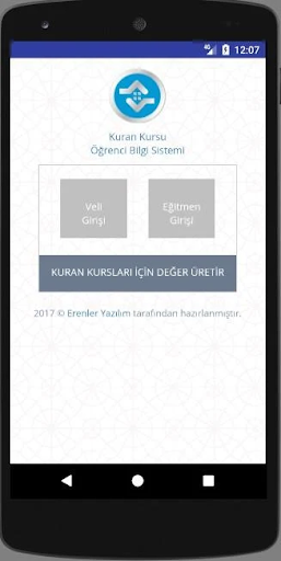 Android application e-Kurankursu Öğrenci Bilgi screenshort