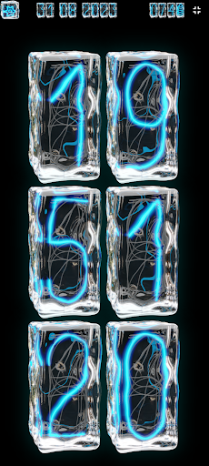 Android application Ice Cube Blue Nixie Clock screenshort