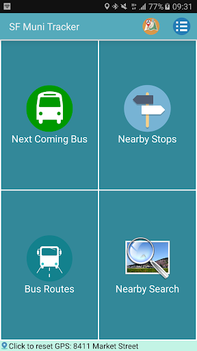 Android application San Francisco Bus Tracker screenshort