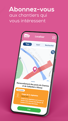 Android application Info travaux IDF : SNCF RÉSEAU screenshort