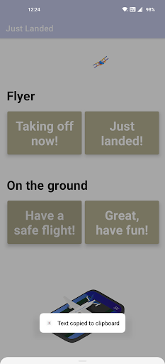 Just Landed Screen 2