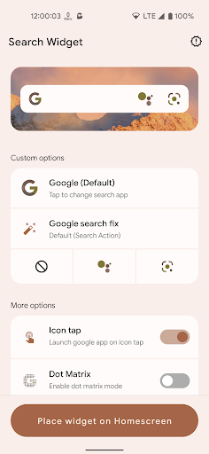 Screenshot of Search Widget (Material You)