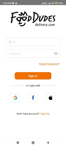 Food Dudes - Food Delivery Screen 2