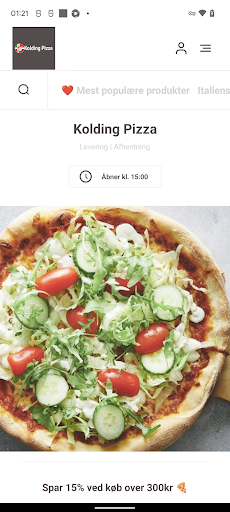 Android application Kolding Pizza screenshort