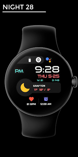 Android application Night 28 - watch face screenshort