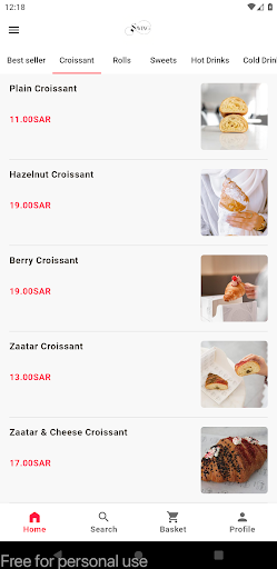 Android application Swing screenshort