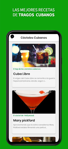 Cócteles y Tragos Cubanos Bar Screen 2