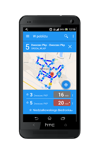 Android application KiedyBus screenshort