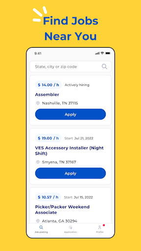 Android application Gojob screenshort