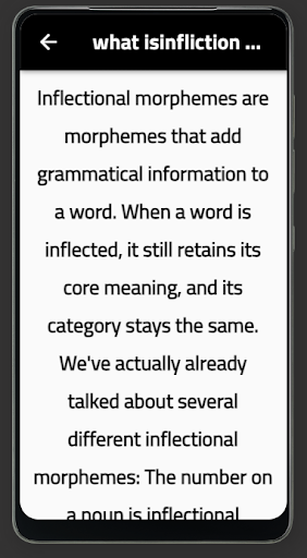 Android application infliction morphemes screenshort