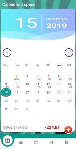 Android application Gestione Spese screenshort