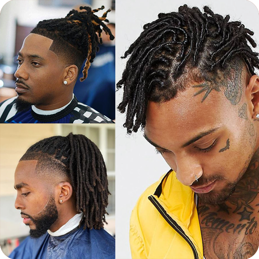 Black Men Dreadlocks Hairstyle logo