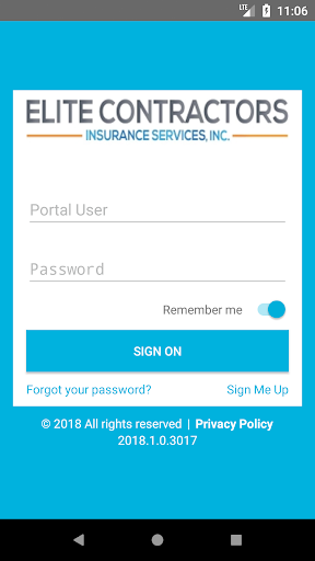 Android application Elite Contractors Insurance screenshort
