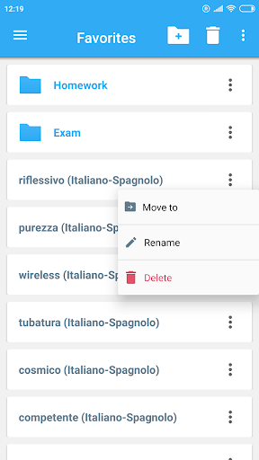 Screenshot of Italian-Spanish Dictionary