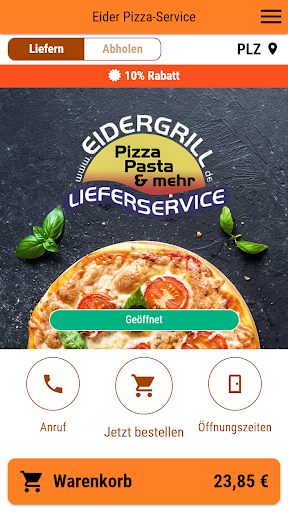 Android application Eider Pizza-Service screenshort