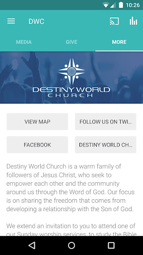 Screenshot of Destiny World Church