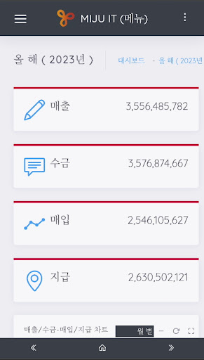 Android application 미주아이티 웹ERP screenshort