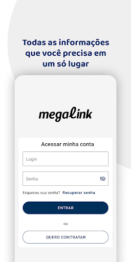 Android application Minha Megalink screenshort