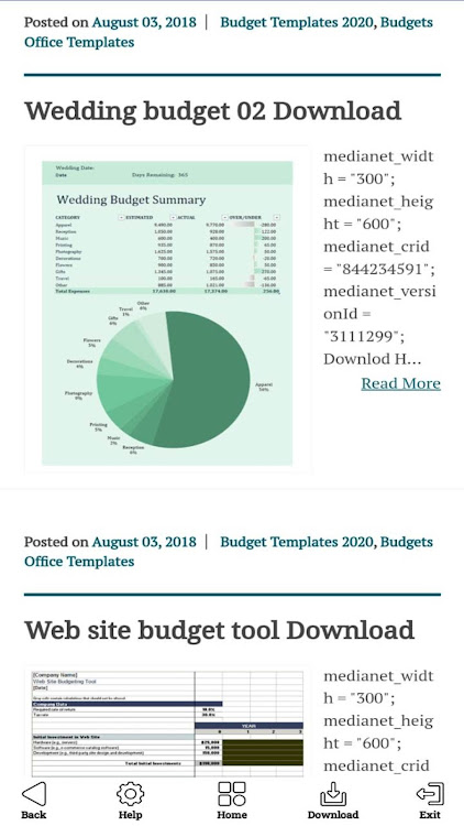 Financial Budget Templates - 1.0 - (Android)