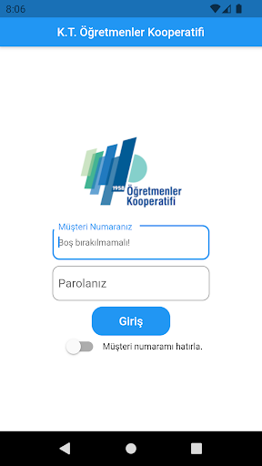 Android application Öğretmen screenshort