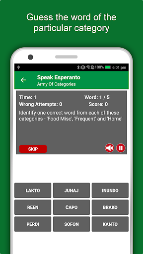 Screenshot of Learn Esperanto Language App