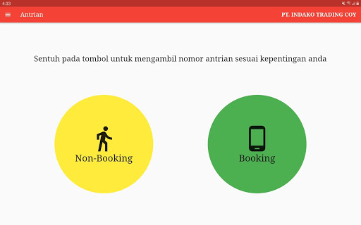 Android application Antrian Indako screenshort