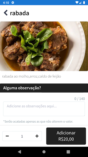 Bom Sabor App Screen 2