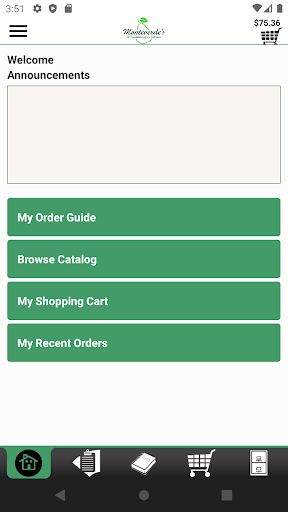Android application Monteverde's Mobile Ordering screenshort