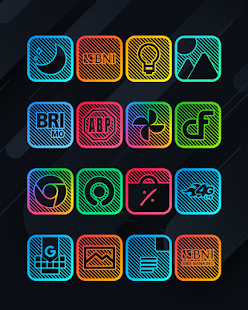 Lines Square - Neon icon Pack Tangkapan layar