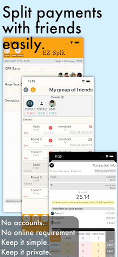 Android application EZSplit : Easy Split Payments screenshort