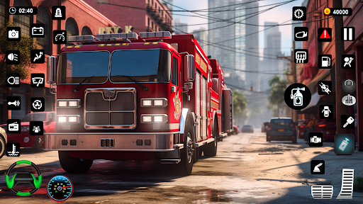 Android application City Fire Truck Driving Games screenshort