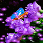 Cover Image of Unduh Purple Roses Butterfly LWP  APK