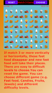Match Three Fast Food Game