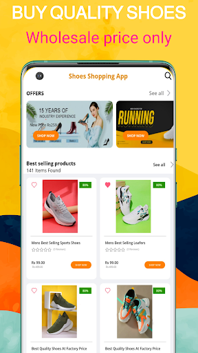 Android application Men Shoes Online Shopping app screenshort