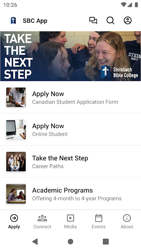 Android application Steinbach Bible College screenshort