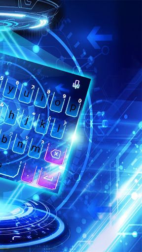 Neon Spaceship Keyboard Theme Screen 3