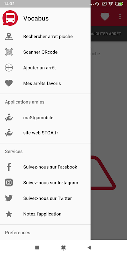 Android application VocaBus Horaires en temps réel screenshort
