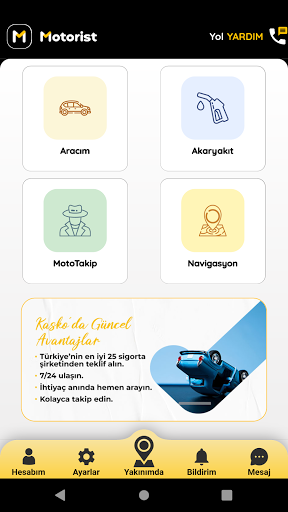 Android application Motorist Takip Sistemleri screenshort